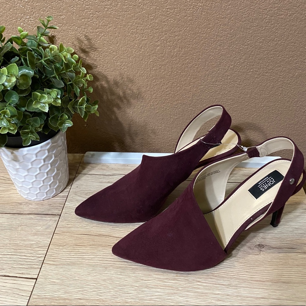 Jones New York Suede Chloe Maroon Heels Size 8.5 - Picture 2 of 10